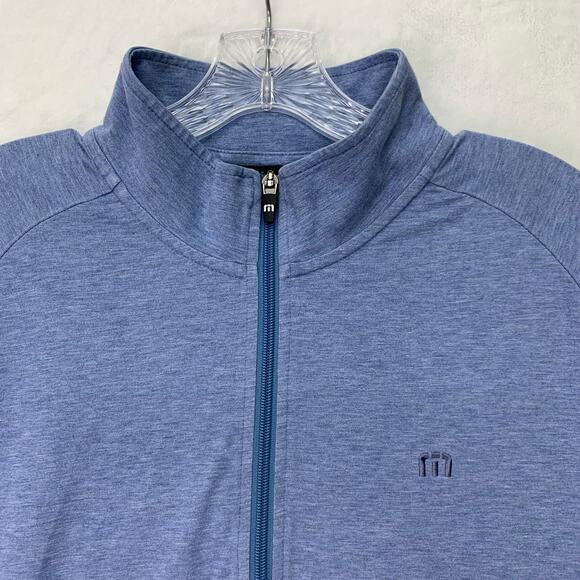 Travis Mathew Mens XL Light Blue 1/4 Zip Long Sleeve Modal Blend Golf Shirt - Picture 4 of 7